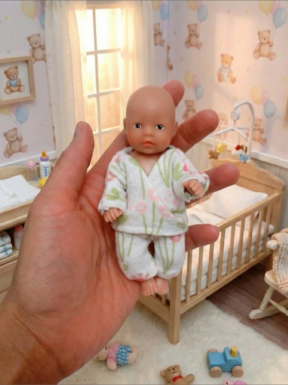 Adorable Flower Baby Doll Pajamas - for Baby Born Miniworld Doll